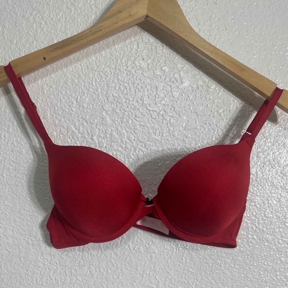 Candies Red Push Up Bra Underwire Convertible J-Hook Racerback 34B